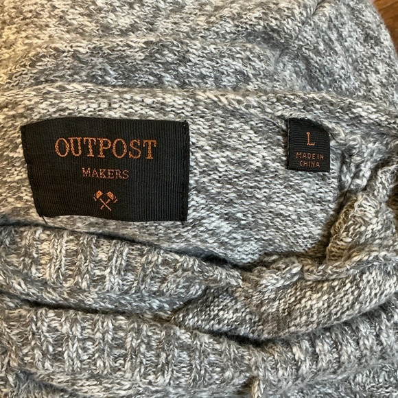 Outpost Makers Men’s Gray Marled Knit Hoodie Sweater Pullover Long Sleeve Size L - Picture 10 of 10
